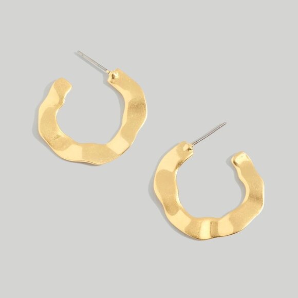 Madewell Wavy Medium Hoop Earrings - Picture 1 of 3
